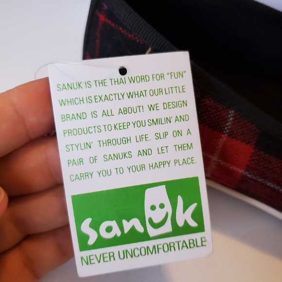 NWT Sanuk Kat Paw TX Plaid Pointed Toe Flats - Picture 8 of 12